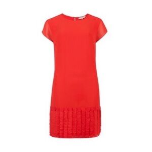 Ted Baker Red Sheath Dress Short Sleeve Crew Neck